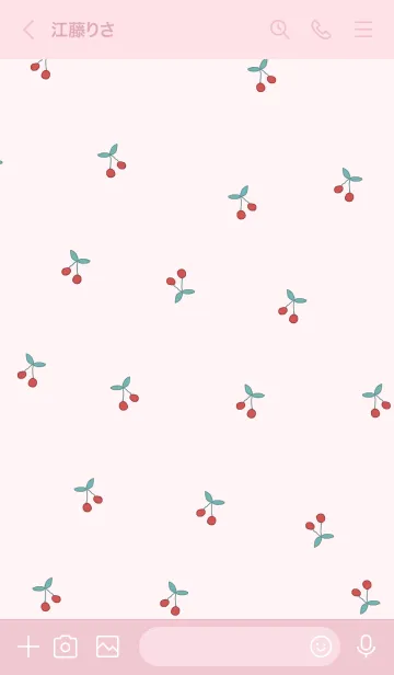 [LINE着せ替え] さくらんぼ(韓国語) -pink2-の画像3