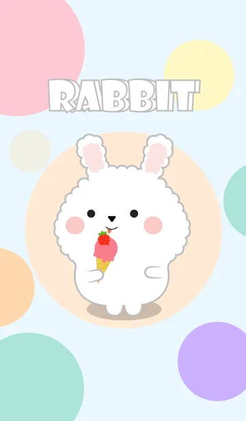 [LINE着せ替え] Color Cute white rabbit  FuFu Theme (JP)の画像1