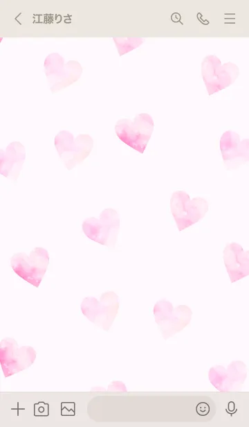 [LINE着せ替え] Watercolor Heart-PINK 34の画像3