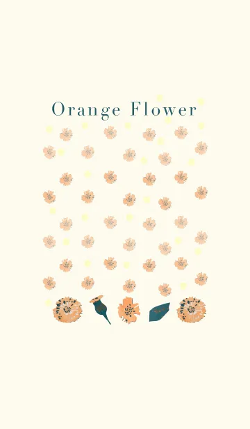 [LINE着せ替え] オレンジ フラワー 大人かわいい シンプルの画像1