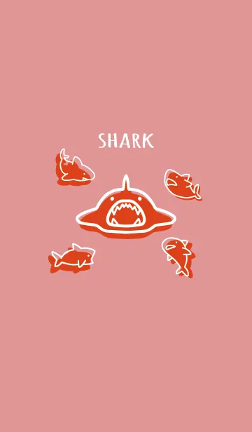 [LINE着せ替え] 赤 : シンプルなサメ着せ替えの画像1