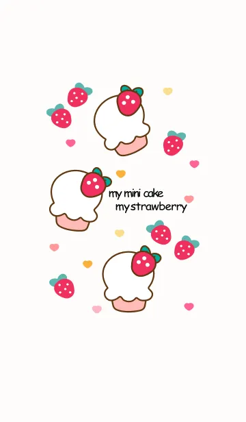 [LINE着せ替え] Mini cake & Strawberry 18の画像1