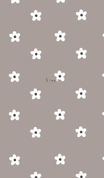 [LINE着せ替え] くすみベージュとホワイトなお花。の画像1