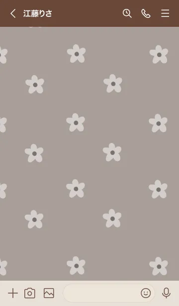 [LINE着せ替え] くすみベージュとホワイトなお花。の画像3