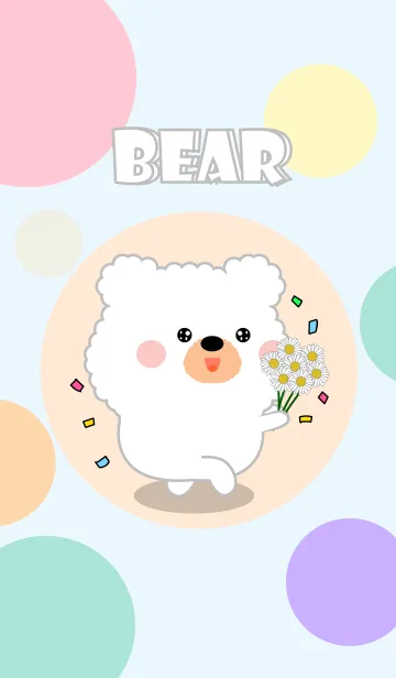 [LINE着せ替え] Color Cute White  Bear FuFu Theme (JP)の画像1