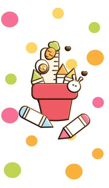 [LINE着せ替え] mini colorful crayon 3Dの画像1