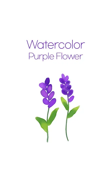 [LINE着せ替え] Watercolor Purple Flowerの画像1