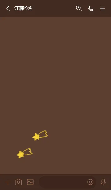 [LINE着せ替え] シンプルな星のらくがき(茶×黄)の画像3