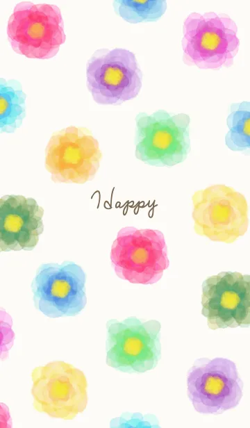 [LINE着せ替え] 水彩 お花 カラフル30の画像1