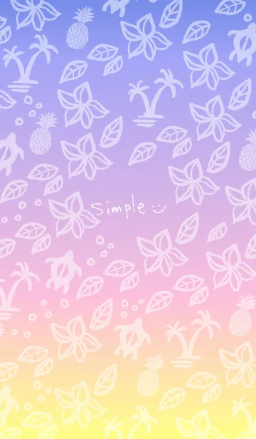 [LINE着せ替え] アロハ！黄色とピンクと紫3の画像1