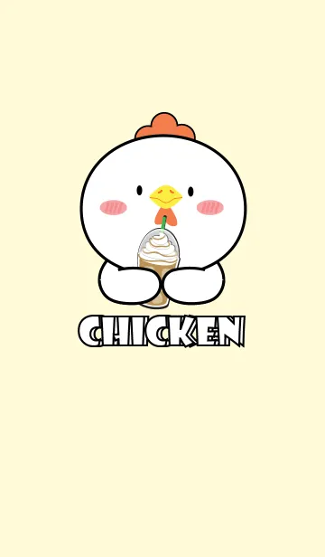 [LINE着せ替え] White Chicken Simple Theme (JP)の画像1