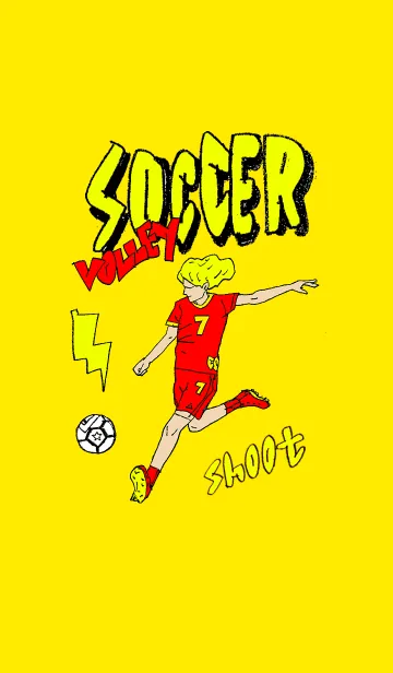 [LINE着せ替え] SOCCER volley shoot yellowの画像1