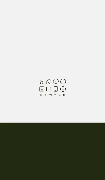 [LINE着せ替え] シンプル（white green)V.1006の画像1