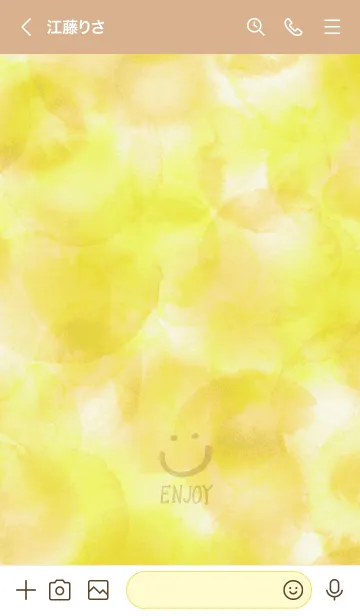 [LINE着せ替え] スマイル-水彩黄色4-の画像3