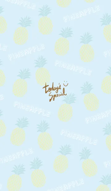 [LINE着せ替え] スマイル パイナップル ブルー3の画像1