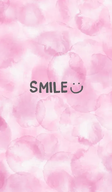 [LINE着せ替え] スマイル-水彩ピンク色13-の画像1