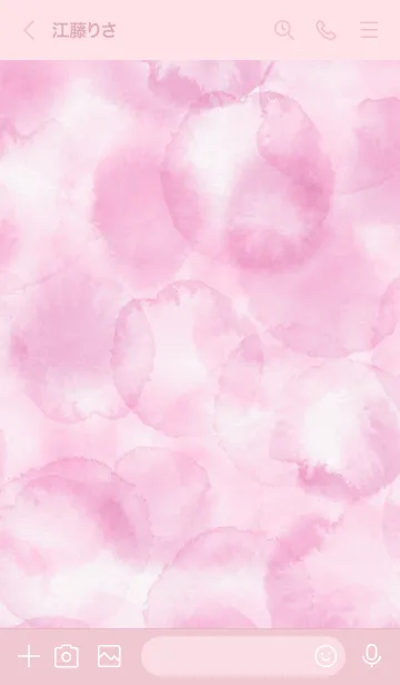 [LINE着せ替え] スマイル-水彩ピンク色13-の画像3
