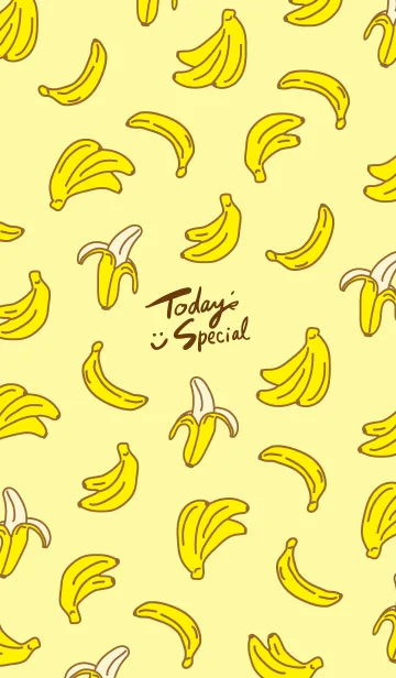 [LINE着せ替え] バナナ スマイル 黄色5の画像1