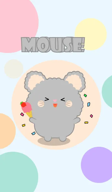 [LINE着せ替え] Color Cute Grey Mouse  FuFu Theme (JP)の画像1