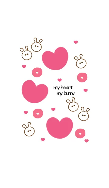 [LINE着せ替え] little heart & little bunny 13の画像1
