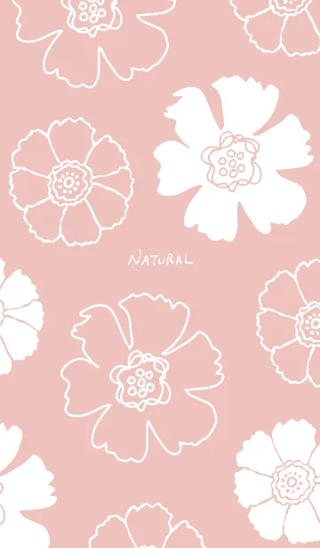 [LINE着せ替え] 2種の白い花 ピンクの画像1