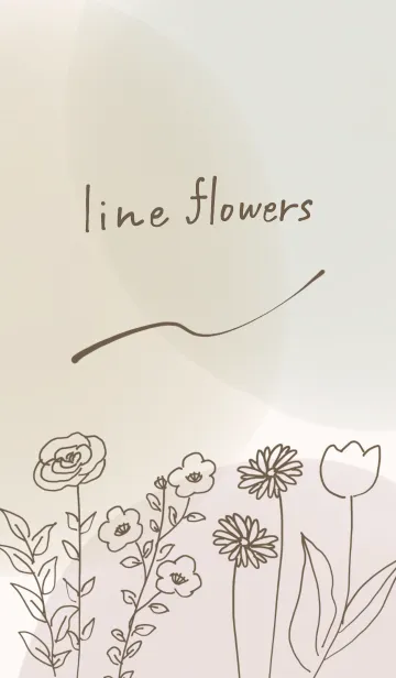 [LINE着せ替え] 大人おしゃれな線画のお花の画像1