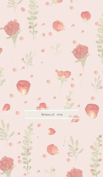 [LINE着せ替え] Simple botanical rose くすみピンクの画像1