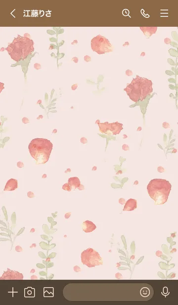 [LINE着せ替え] Simple botanical rose くすみピンクの画像3