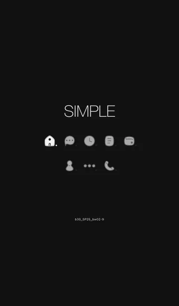 [LINE着せ替え] b30_25_黒/白2-9の画像1