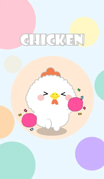 [LINE着せ替え] Color Cute White Chicken FuFu Theme (JP)の画像1