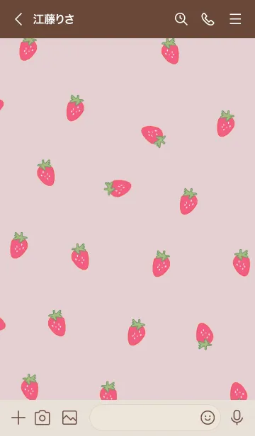 [LINE着せ替え] strawberry / dustypinkの画像3