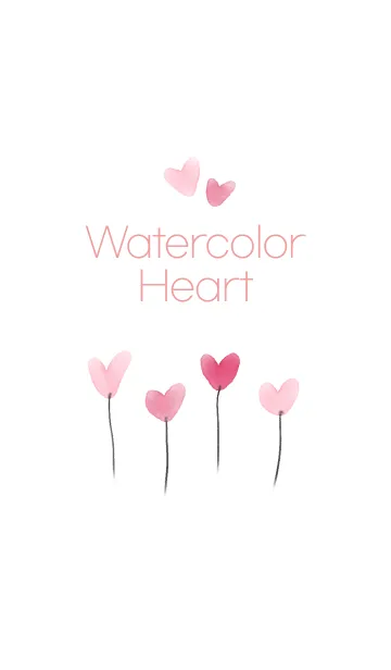 [LINE着せ替え] Watercolor Pink Heartの画像1