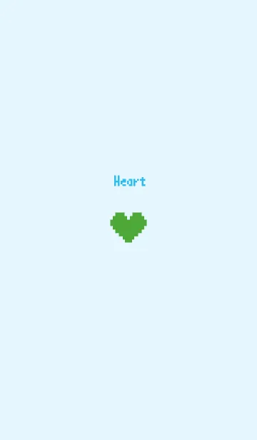 [LINE着せ替え] ドット絵ハート(ブルー×グリーン)の画像1