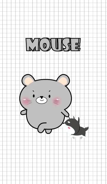 [LINE着せ替え] Little Cute Grey Mouse Theme (JP)の画像1