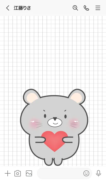 [LINE着せ替え] Little Cute Grey Mouse Theme (JP)の画像3