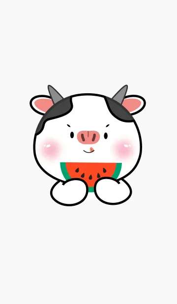 [LINE着せ替え] Face Cow  Simple Theme (JP)の画像1