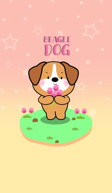 [LINE着せ替え] Cute Beagle Dog In Pastel  Theme (JP)の画像1