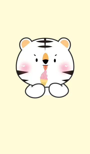 [LINE着せ替え] Face White Tiger Simple Theme (JP)の画像1