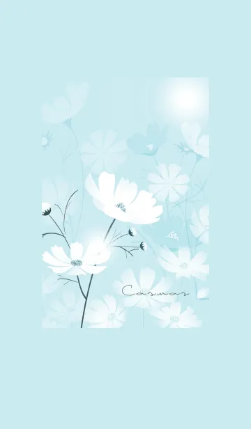 [LINE着せ替え] ～「秋桜」～♥ブルーグリーン12_1の画像1