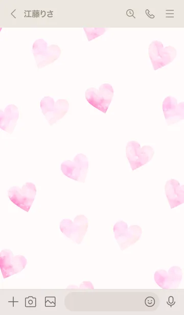 [LINE着せ替え] Watercolor-Heart PINKBEIGEの画像3