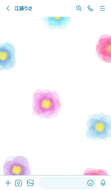 [LINE着せ替え] カラフルお花柄水彩2の画像3