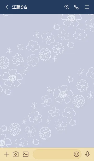 [LINE着せ替え] 白い花 くすみカラー22の画像3