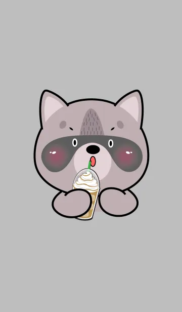 [LINE着せ替え] Face Raccoon Simple Theme (JP)の画像1