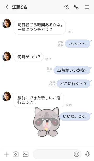 [LINE着せ替え] Face Raccoon Simple Theme (JP)の画像4