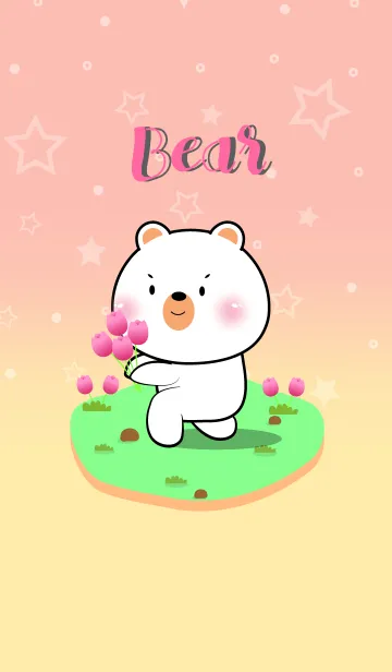 [LINE着せ替え] Cute White Bear  In Pastel Theme (JP)の画像1