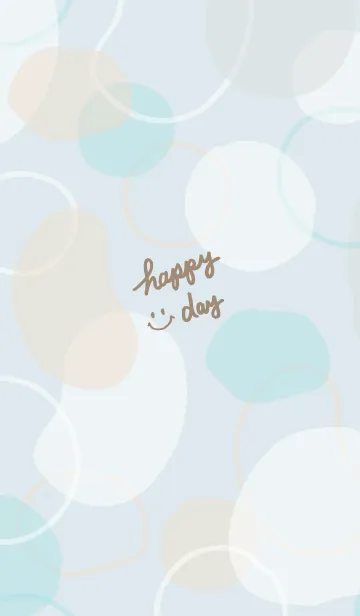 [LINE着せ替え] 丸と輪っか くすみ ブルー2の画像1