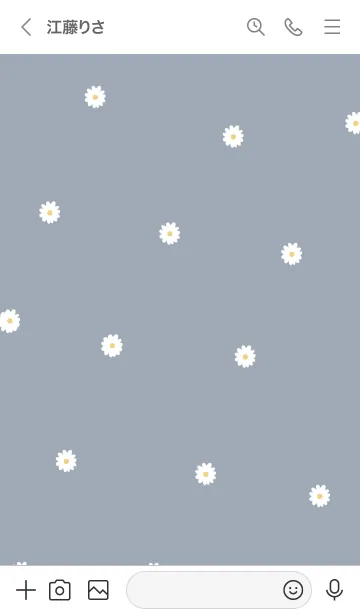 [LINE着せ替え] daisy_pattern (blue gray)の画像3