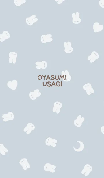 [LINE着せ替え] おやすみうさぎ #パターン #スカイグレーの画像1
