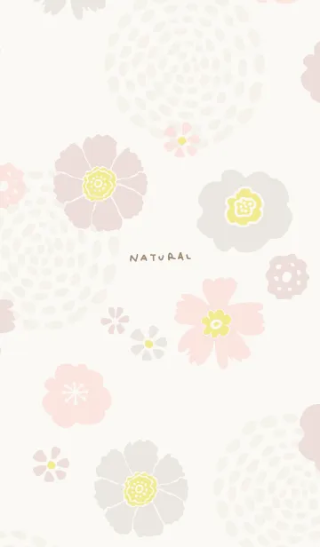 [LINE着せ替え] ナチュラル 花と渦巻き28の画像1