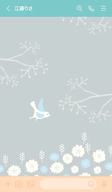 [LINE着せ替え] 北欧風 鳥と花12の画像3